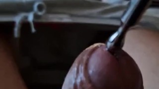 Good feelings with my new toy - 8mm urethral sound and 12cm deep