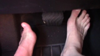 Driving barefoot in Tampa Bay Florida