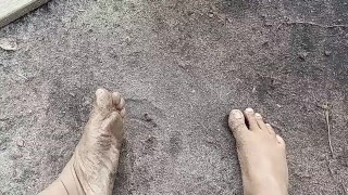 Playing in the dirt with my feet 