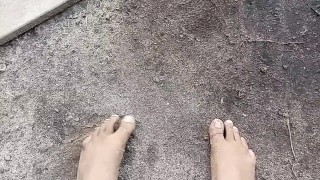 Playing in the dirt with my feet 