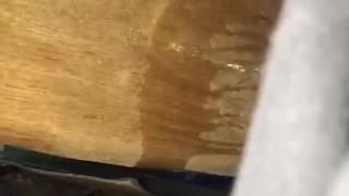 Public cum and piss in abandoned house