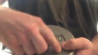 Jerking Off With A Heavy Metal Cock Ring On In The Gym Leads To A Heavy Duty Cum Shot @10min&50sec’s