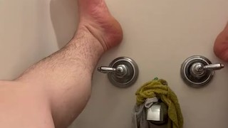 Jacking off in the tub.