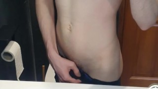 Hot teen teasing in bathroom