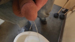 Pissing on the floor at work