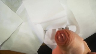 POV Cumshot On The Table After Cock Massage