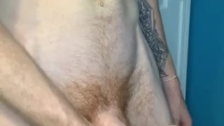 Unshaven ginger twink masturbates 
