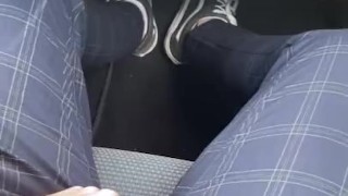 Was driving for too long had to take my fat cock out I was so horny 