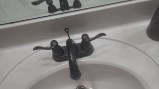 Pissing in friends sink