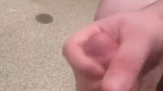 Masterbating inside a grocery store ending in big cumshot on the floor