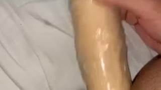 Twink play with a toy