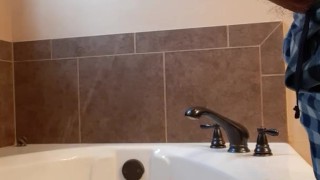 Bathtub Pissing With A Hard Cock