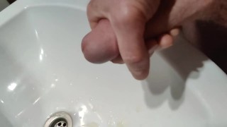 Jerk off and cum in the sink.