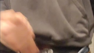 Johnholmesjunior in after work solo jerk off show with huge cum load