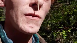 Cum Walk On the trail, He cummed on me!