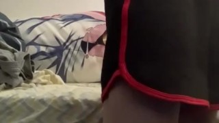 Femboy teases then uses a vibrator
