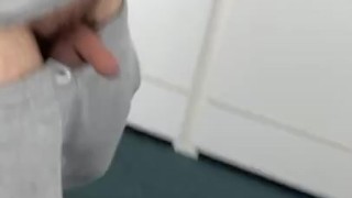 Walking in the hallway of my apartments building hoping a neighbor would get me hard