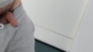 Walking in the hallway of my apartments building hoping a neighbor would get me hard