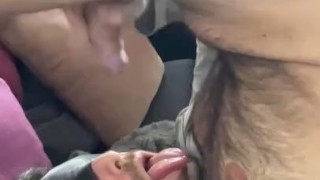 Cumming non stop and a lot in my mouth. Swallowing it all like a slut