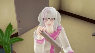 Schoolgirl jerk off cock teacher in the library