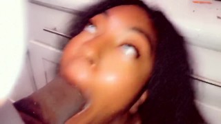 I wasn’t making dinner fast enough so he came in an fuck my wet throat bbc vs small ebony ahegao
