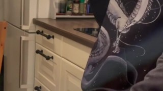 Daddy fucks his femboy twink in the kitchen