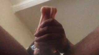 Big black dick goes from limp to hard plus balls