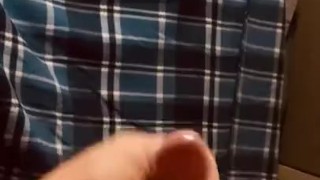 Chubby guy jacking off in semi to completion 