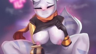 furry riding cowgirl