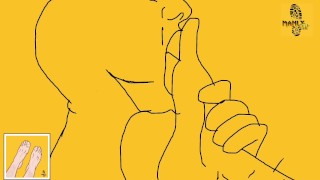 Little Mr Piggy man gives me a nice foot cleaning with his submissive tongue - Manlyfoot - Animated