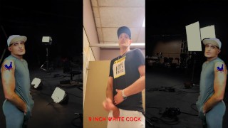 Justa9er Jacking Huge White Cock in Public Restroom