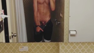 Twunk has a quick wank after work