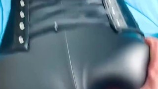 Sexy ass on leather leggings wants to be fucked