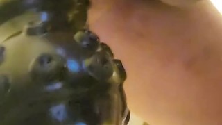 Pounding my ass with giant dildo 