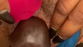 CREAMY WET PUSSY AND MILKING ALL OVER MY TOY AND MY GF BIG STRAP!SQUIRTING