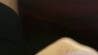 Amateur masturbation til cum leaks through sock