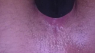 Bigger, thicker BBC dildo stretching his tight little ass