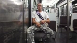 risky public jerking in subway
