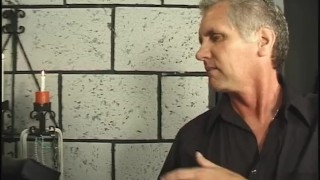 Blonde MILF gets her big lactating tits slapped by older guy