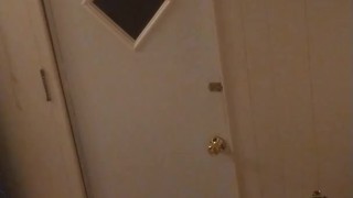 Beautiful white girl smokes in black night gown with a roommate part 3