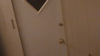 Beautiful white girl smokes in black night gown with a roommate part 3