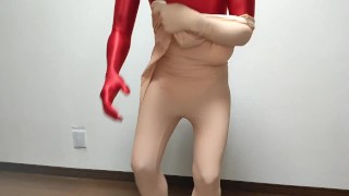 ぴっちりタイツで着ぐるみマスク