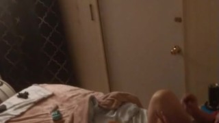 Milf smoking in hoody night dress
