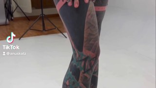 MY FREE TIKTOK - CHeck: Anuskatzz - Latex, leather harness, crazy HIGH HEELS fetish shooting, SFW