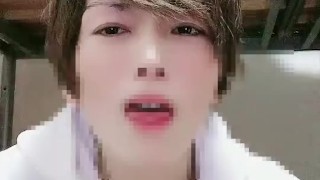 うさみみイケメン日本人のエアディープキス！よだれ垂らして痙攣絶頂！030