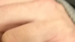 Horny twink jerks off and unexpectedly cums in train