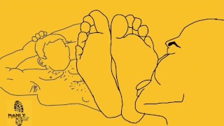 MY PERSONAL FOOT SLAVE GETS A TREAT - Manlyfoot - Animated