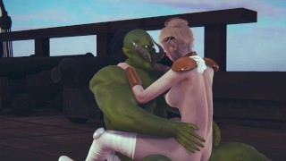 Cute elf rides a big dick