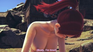 Beautiful agony from a green-eyed elf girl