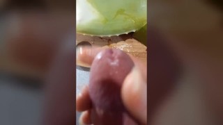 How to masturbate the penis with aloe vera lube gel and ejaculate a lot of sperm - POV tutorial